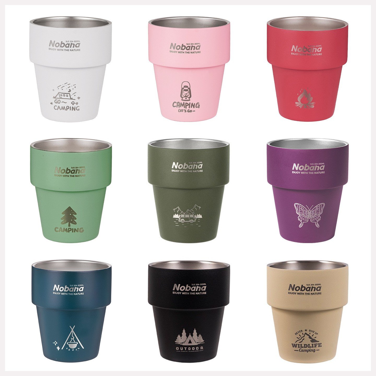 O1CN016fTZjd2Luvv00EN3i_!!1695479753-0-cib 304 Stainless Steel Double Wall Heat Insulated Outdoor Camping Cup - 图片 1
