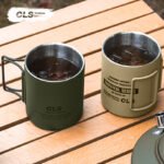 304 Stainless Steel Double Wall 320ml Outdoor Water Cup with Folding Handle - 图片 5