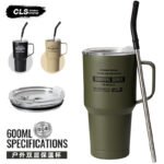 600ML Double Wall Insulated Coffee Cup for Outdoor & Car Use - 图片 4