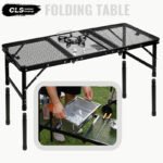 Foldable Height Adjustable Camping IGT Mesh Table for BBQ & Road Trip