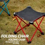 Ultralight 4-Leg Folding Camping Stool, Portable Foldable Seat for Hiking & Outdoor Camping