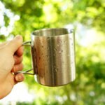 304 Stainless Steel Double Wall Camping Cup with Foldable Handle