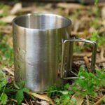 304 Stainless Steel Double Wall Camping Cup with Foldable Handle - 图片 2