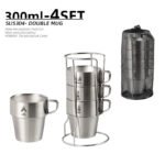 304 Stainless Steel Double Wall Camping Insulated Coffee Cup - 图片 5