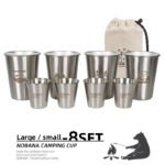 8Pcs 304 Stainless Steel Camping Cups Set