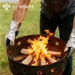 CLS耐高温手套工业隔热牛皮野营烧烤BBQ防烫生火耐磨劳保防护手套 - 图片 2