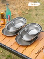 CLS 10‑Pcs 304 Stainless Steel Camping Dinnerware Set - 图片 2