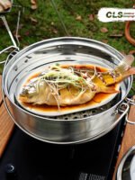 4.3L 304 Stainless Steel Camping Steamer Pot