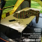 Dual Height Elevated Folding Camping Cot, 7075 Aluminum Alloy Portable Military Bed - 图片 2