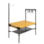 Portable Foldable Splicing Camping Table, Outdoor Self-Driving Kitchen Storage Rack BBQ Picnic Desk