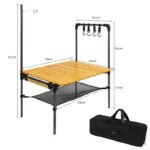 Portable Foldable Splicing Camping Table, Outdoor Self-Driving Kitchen Storage Rack BBQ Picnic Desk - 图片 6