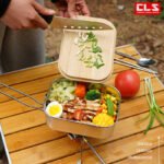 304 Stainless Steel Lunch Box with Bamboo Cutting Board Lid