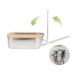 304 Stainless Steel Lunch Box with Bamboo Cutting Board Lid - 图片 4