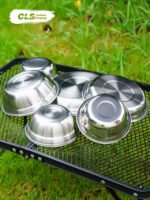 16P / 20P SUS304 Stainless Steel Camping Dinnerware Set (Towel‑Style) - 图片 2