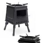 Portable Folding Square Wood‑Burning Camping Stove